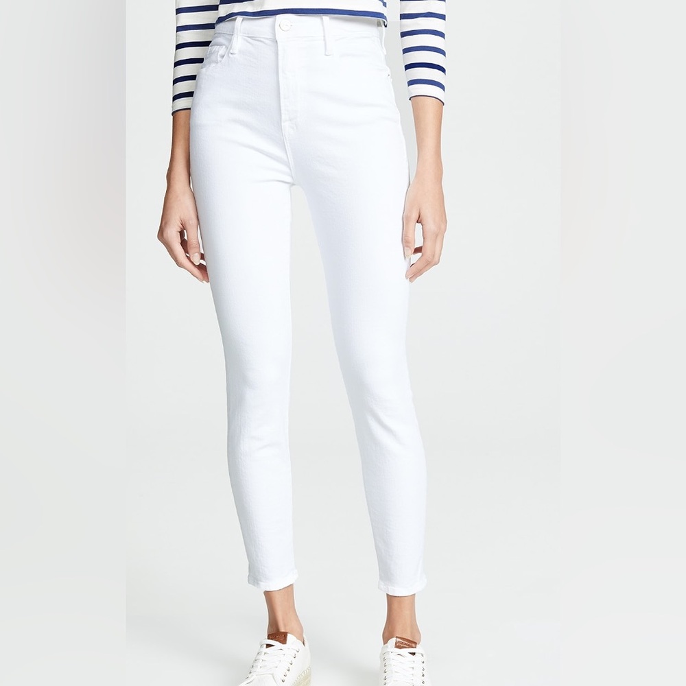 Frame Ali High Rise Cigarette Jeans (white)